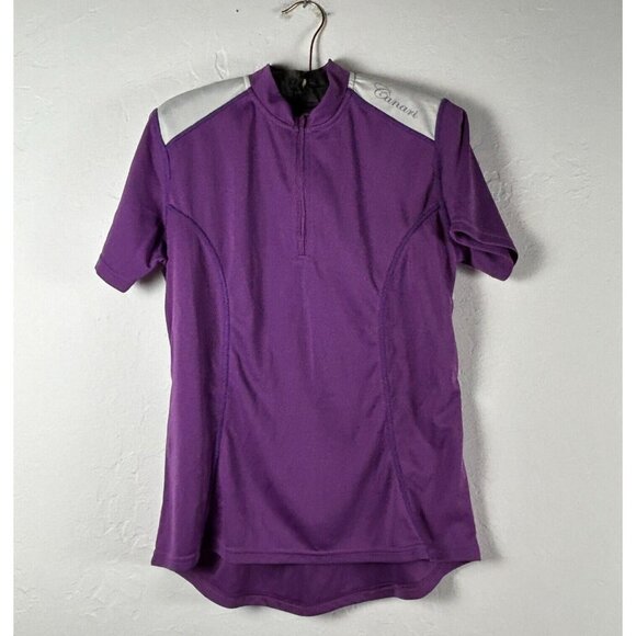 Canari Womens 1/4 Zip Cycling Jersey Top Size Large Purple Short Sleeve Pullover - Picture 1 of 7